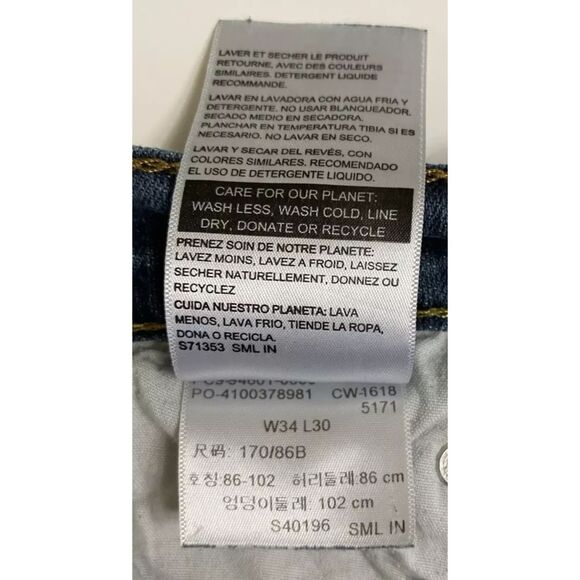 Men's Levi Strauss Gold Signature Straight Leg Jeans Size 34x30 (actual 34x28) - Picture 8 of 11